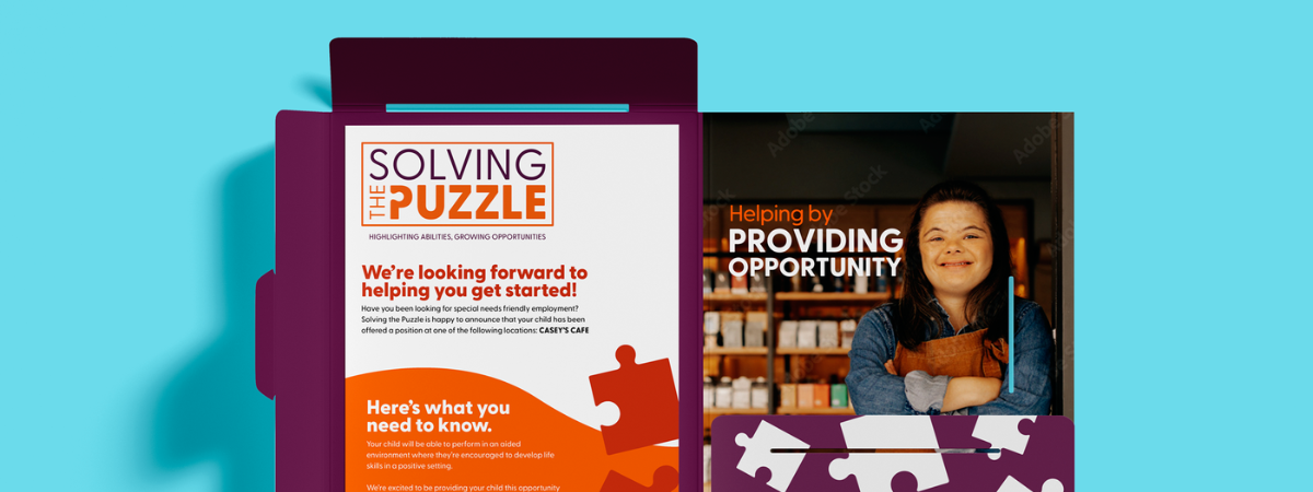 Logos of Solving the Puzzle Showcasing Girl Succeeding